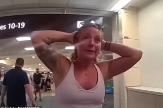 Sunburnt blonde sisters melt down after being kicked off plane over assault on flight attendant