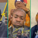 “African Parents Never Disappoints”: Video Shows Moment Mother Shaves Her Son’s Head