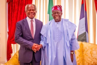 Photos: Tinubu meets Ogunlesi in Lagos to boost investments in Nigeria