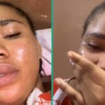 Watch emotional video as Nigerian lady prays in tears for her UK visa to be approved