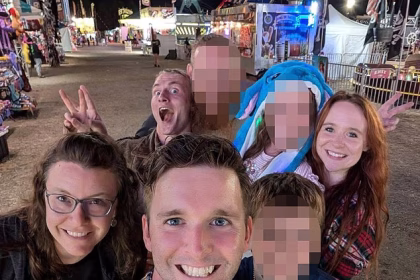 Pictured: Brit, his wife and her ‘US politician lover’ just months before he ‘set him on fire over affair’