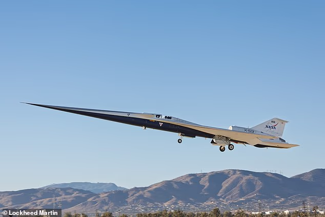 ‘Son of Concorde’ takes flight! NASA’s 100-foot, 7million supersonic jet that can travel from London to New York in under 4 hours takes to the skies for the first time