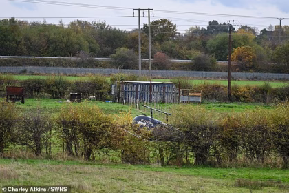 Man, 70, dies after helicopter crashes into field in Doncaster: Police investigation launched into incident that also injured male pilot, a woman and a 10-year-old boy