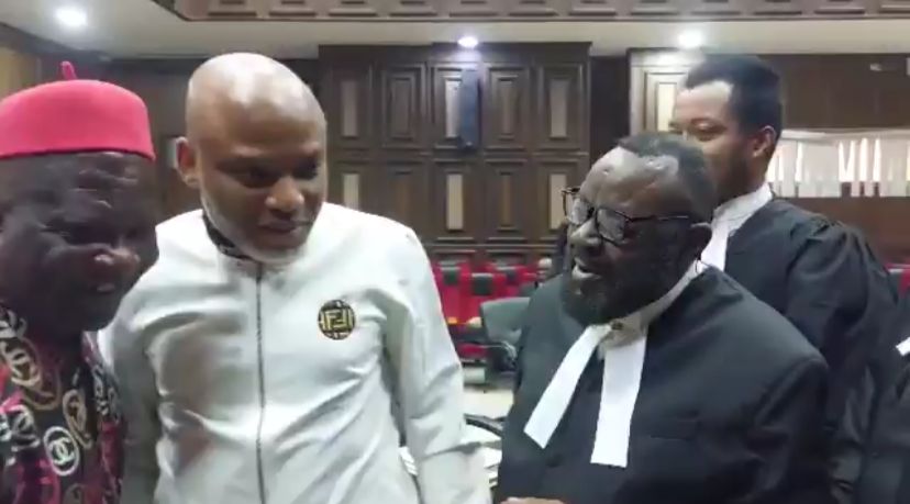 Nnamdi Kanu waives defence in terrorism trial, judge cautions
