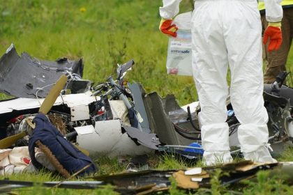 Pilot dies after mid-air crash sent glider plunging to the ground at 100mph