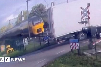 Train smashes into truck at Dutch level crossing