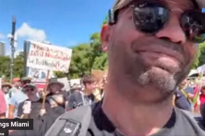 Ex-Proud Boys leader and Jan 6 convict Enrique Tarrio attends ‘No Kings’ rally in Miami