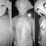 Police hunting Halloween mask-wearing trio seen on doorbell camera making terrifying threats to householders