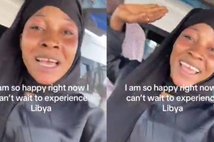 Lady sparks reactions as she warns family members while travelling to Libya