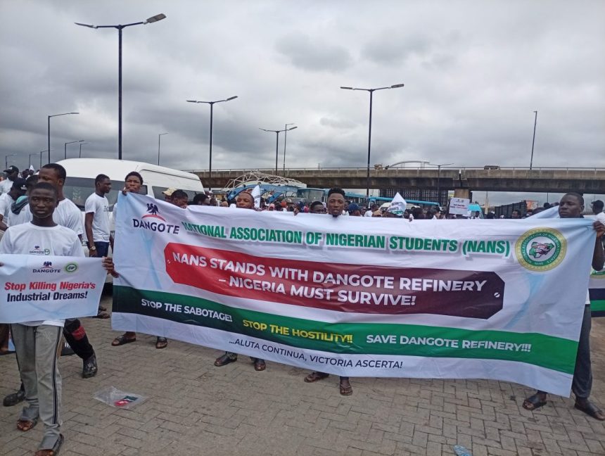 PENGASSAN: NANS protests in Lagos to support Dangote Refinery