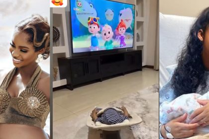 “He’s Too Young For Screen Time”- Priscilla Faces Backlash For Letting Her Newborn Watch Cartoon