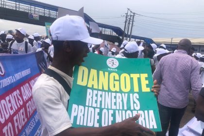 Students stage peaceful protest in Ibadan in support of Dangote Refinery