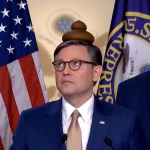 Democrat posts video of poop on Mike Johnson’s head after speaker downplayed Trump’s clip bombing protesters with feces