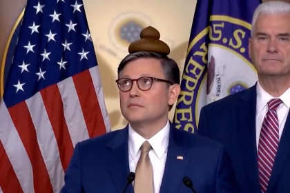 Democrat posts video of poop on Mike Johnson’s head after speaker downplayed Trump’s clip bombing protesters with feces