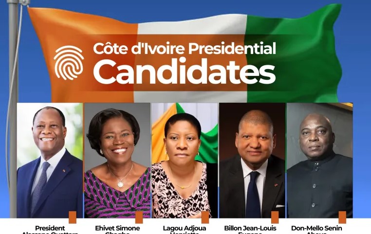 Five candidates jostle to be Cote d’Ivoire’s next president