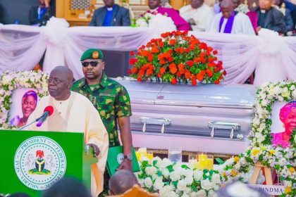 Tinubu preaches love, unity at Mama Lydia’s funeral in Jos
