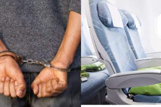 Man caught stealing from an Oyinbo man on a flight to Abuja