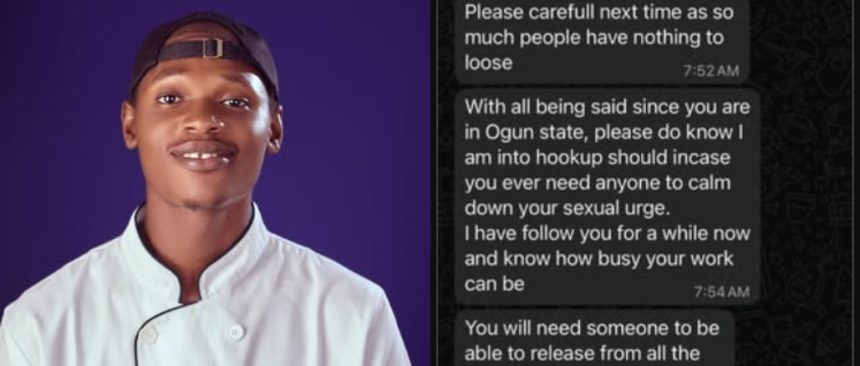 Nigerian Chef Shares DM From “Concerned Fan” Who Ended Up Shooting a Hookup Shot