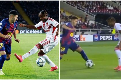Barcelona vs Olympiacos: ‘Pour antidote’ – Fan reaction to Roony snake bite vs Super Eagles defender