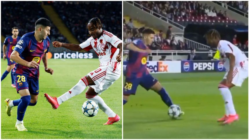 Barcelona vs Olympiacos: ‘Pour antidote’ – Fan reaction to Roony snake bite vs Super Eagles defender