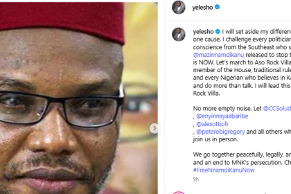 Stop the rhetoric. Let’s march to Aso Rock Villa to demand for Nnamdi Kanu’s release
