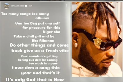 “Afrobeats don too choke” — Singer Slimcase laments as he says too many songs and albums are making the genre boring
