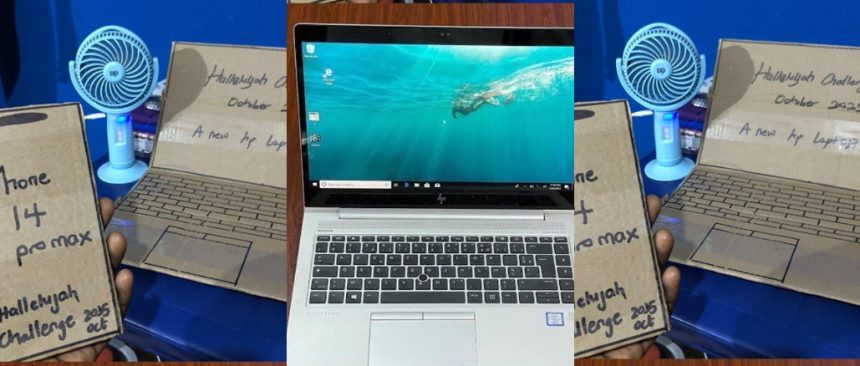 Lady Who Displayed Cardboard “Laptop” During Hallelujah Challenge Gets Gifted a Real One