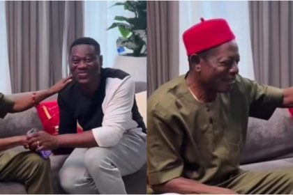 Lateef Adedimeji Meets Osuofia, Praises His Timeless Impact on Nollywood