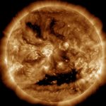 NASA spots a spooky face glowing on the sun just in time for Halloween (photo)