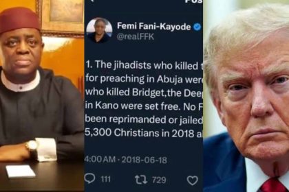 No Fulani terrorists jailed for killing RCCG Evangelist, over 5,300 Christians – Fani-Kayode’s 2018 tweet surfaces after blasting Trump