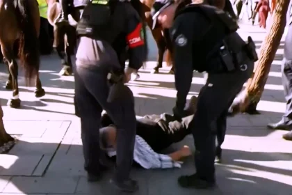 Police clash with pro-Palestinian protesters at Sydney defence expo | Gaza