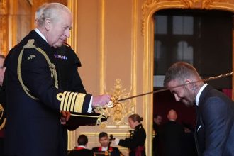 Sir David Beckham receives knighthood from the King at Windsor Castle ceremony | Ents & Arts News
