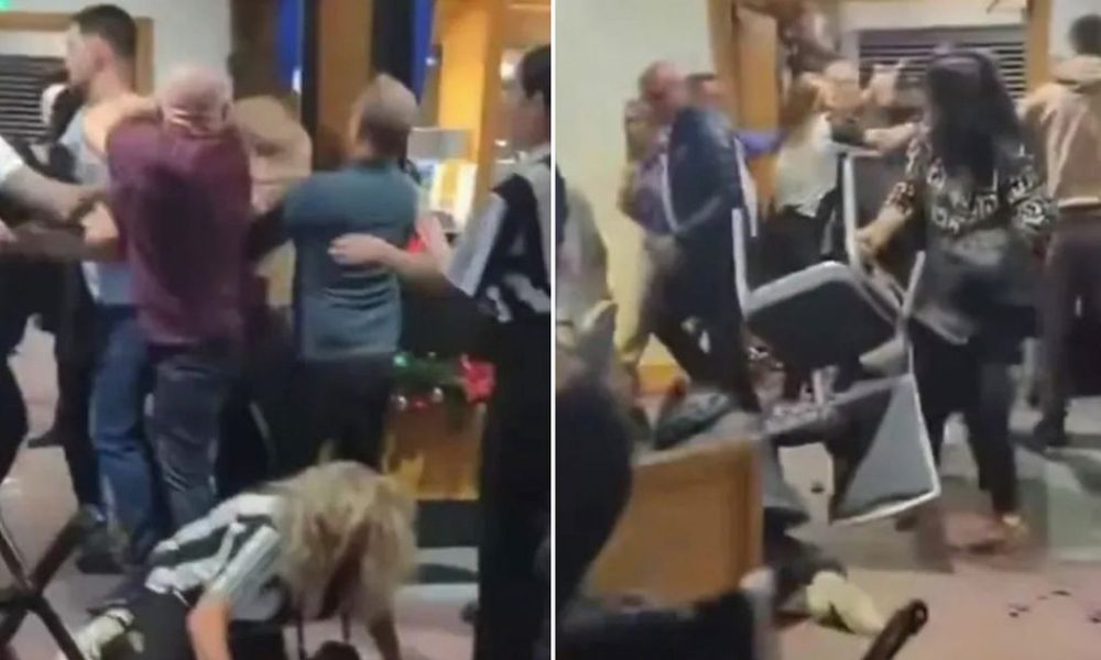 Shocking footage of mass bar brawl emerges after Sunderland vs Newcastle derby