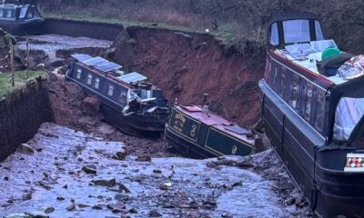 BREAKING: Massive sinkhole collapses Shropshire canal as major incident declared