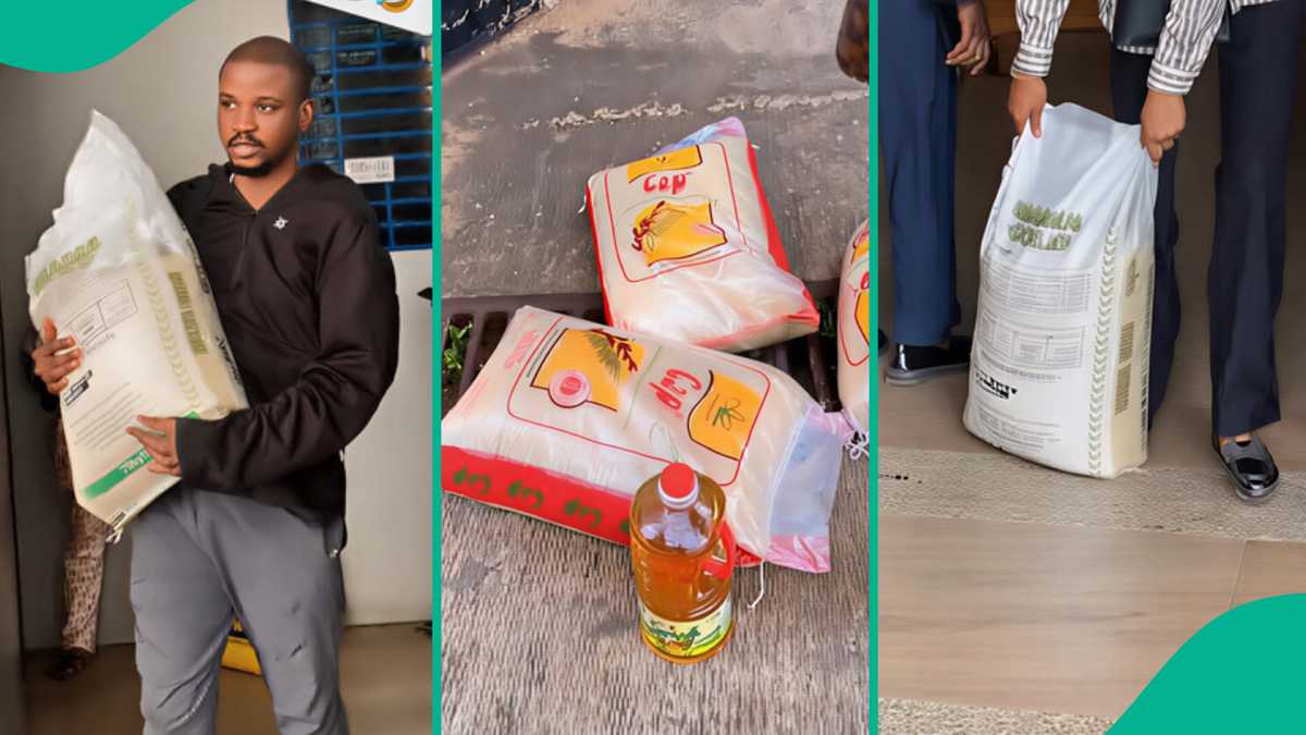 Christmas: Nigerian Company Shares Bags of Rice, Cooking Oil And Plenty of Goodies To Staff