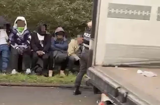 Lorry full of ‘migrants’ sparks huge delays on motorway – as police detain 14 people found in back of HGV