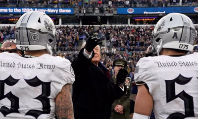 Awkward moment Trump butchers bizarre coin toss ahead of Army-Navy showdown: ‘Worst in the history of football’