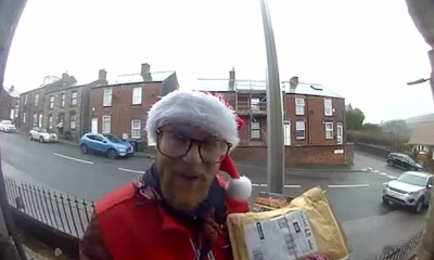 Special delivery! Postman dressed as Father Christmas hailed after saving homeowner’s door keys from thieves