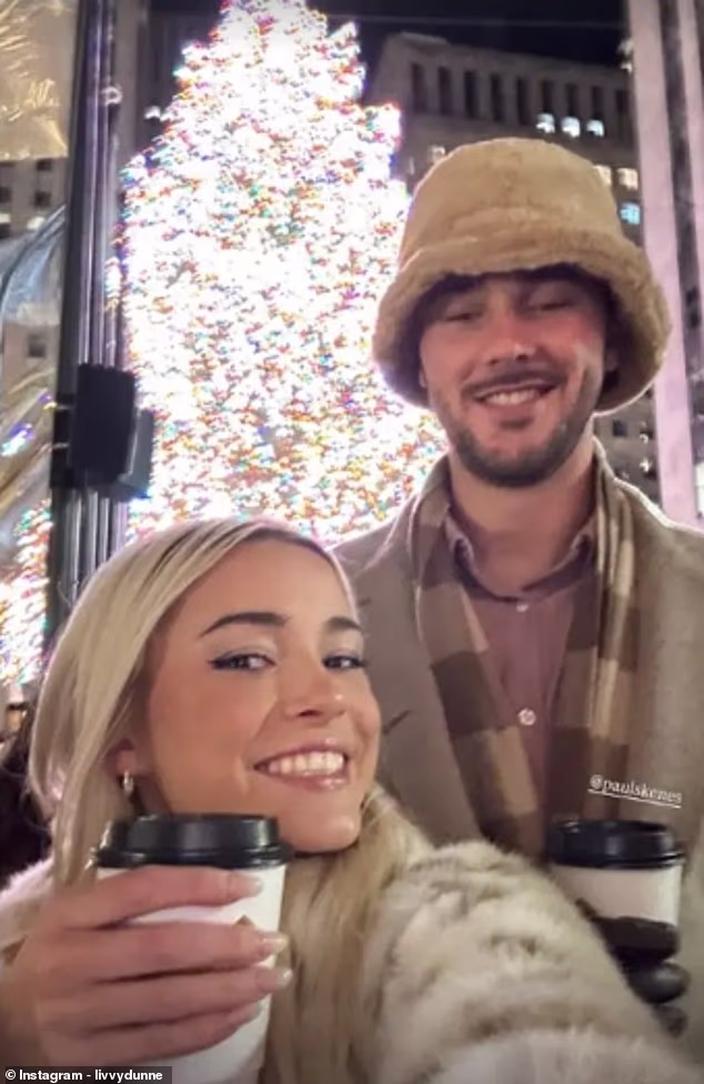 Livvy Dunne and Paul Skenes enjoy Christmas time in NYC after Pirates star denied rumored interest in Yankees