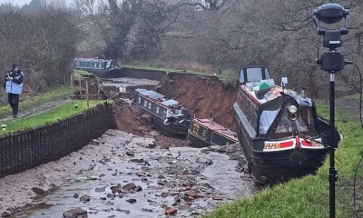 Major incident declared in Shropshire as huge sinkhole swallows canal