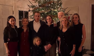 Joe Biden posts confusing Christmas card of his whole family…but fans say they can BARELY see him