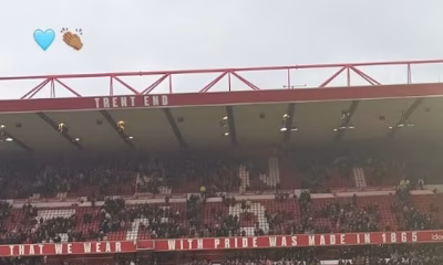 Maya Jama cheers on boyfriend Ruben Dias in the Man City away end at Nottingham Forest just days after celebrating Christmas with footballer