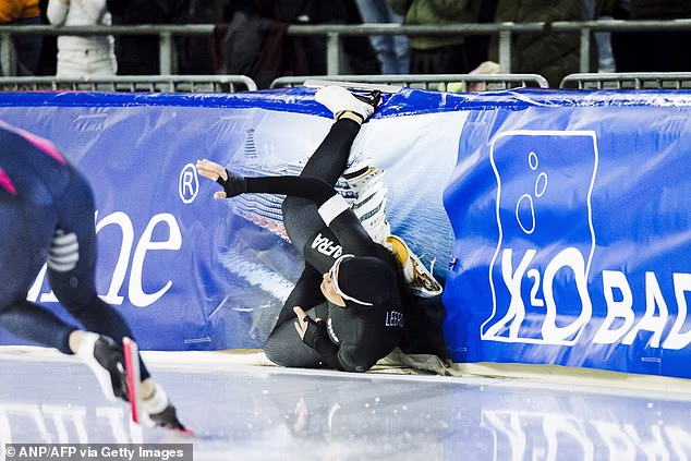 Jake Paul watches helplessly as speed skater fiancee leaves Olympic qualifying in tears after disaster strikes
