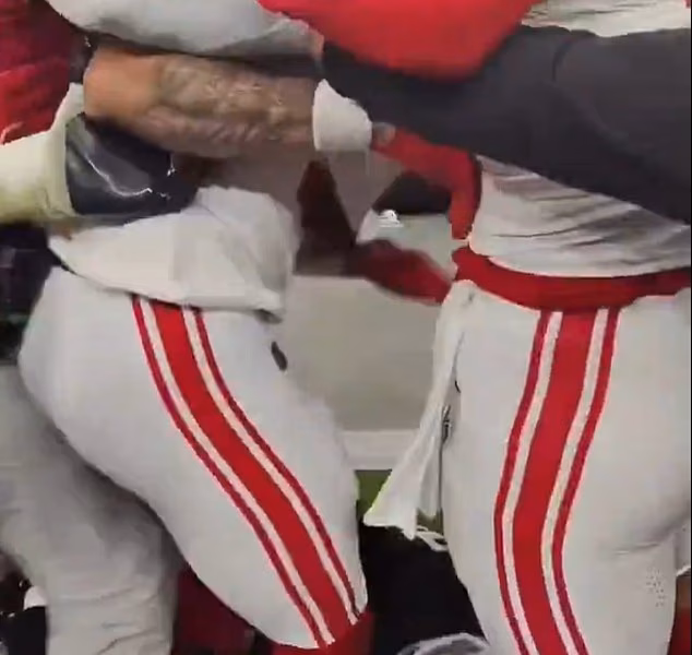 New York Giants star tries to stamp on Las Vegas Raiders man’s head in astonishing fight