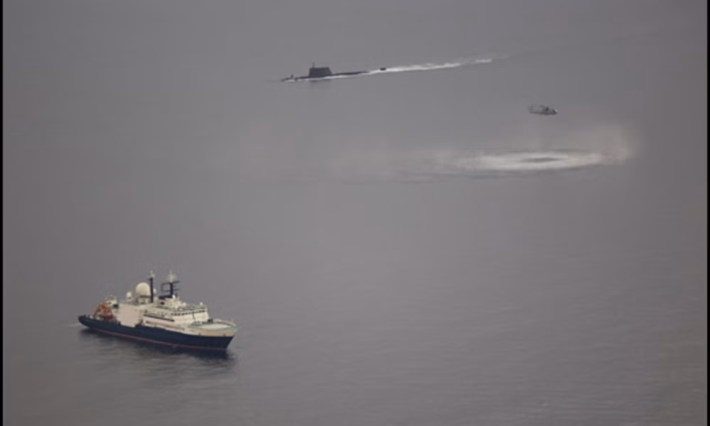 Russian submarine followed spy ship into British waters as it mapped gas pipeline