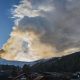 Moment snow-covered Mount Etna erupts spewing lava and ash