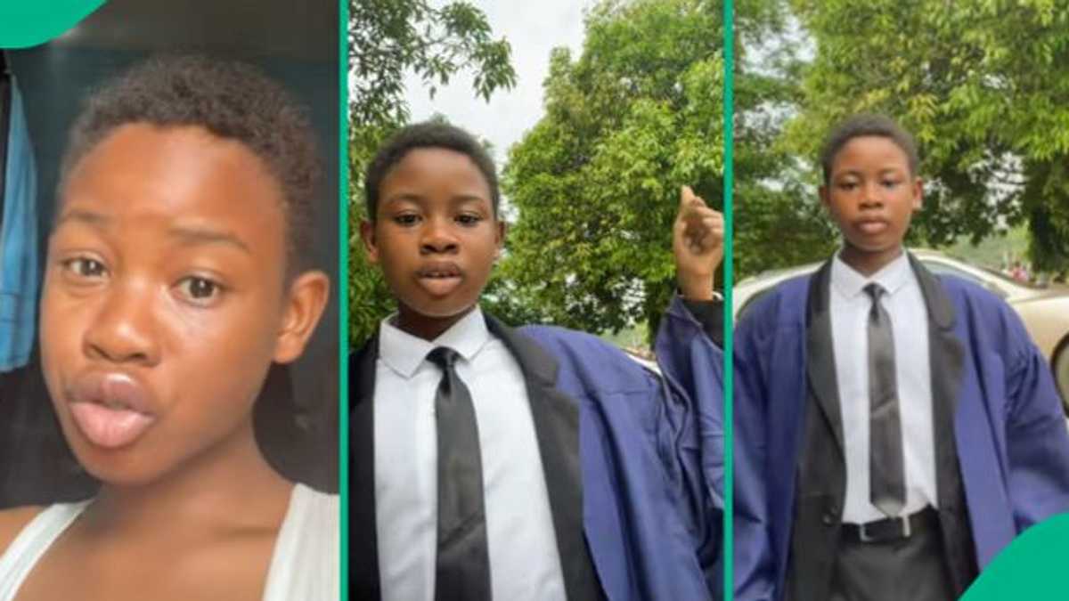 Very Young Nigerian Boy Rocks His Matriculation Gown in Video, People React: “So Fast?”
