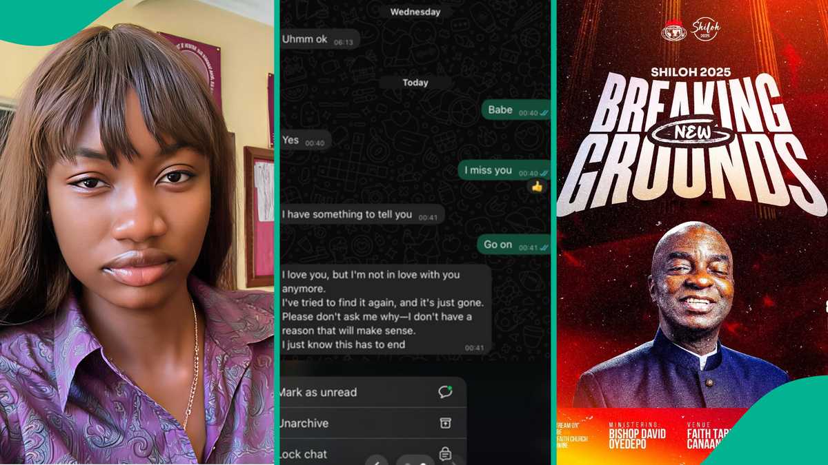 Lady Cries out, Shares Breakup Text She Got from Boyfriend Days after Urging Him to Join Shiloh