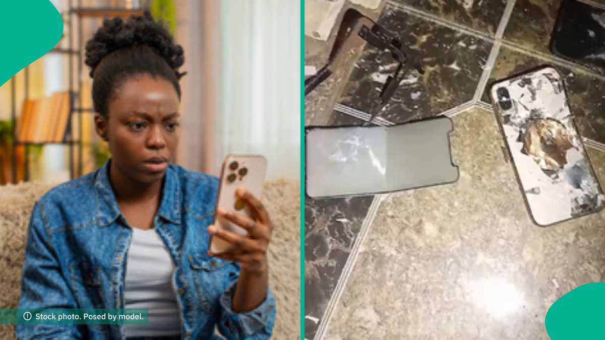 Lady in Tears As Her Mother Uses Sledge Harmer To Smash Her Phone, Reason Emerges