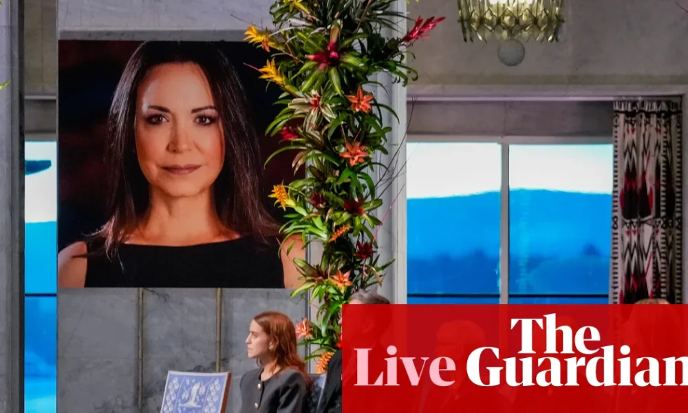 Nobel peace prize winner says ‘Venezuela will breathe again’ as she is awarded prize in absentia – Europe live | Europe